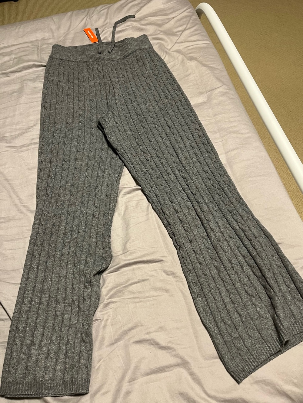 Joe Fresh Gray Cable-Knit Wide-Leg Pants